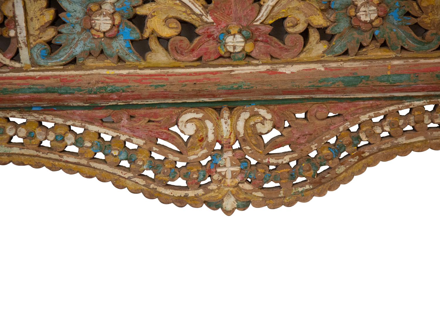 An Indian Carved and Painted Wood Wall Panel — 20th Century