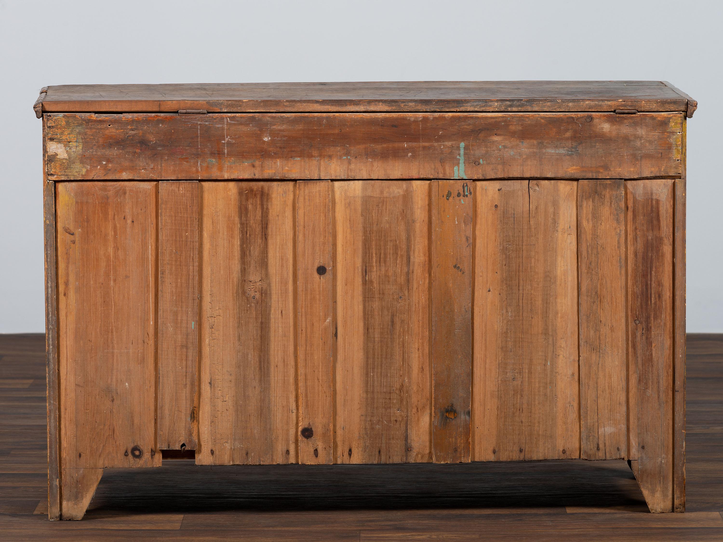 A Country Chrome and Grain Paint Decorated Dry Sink