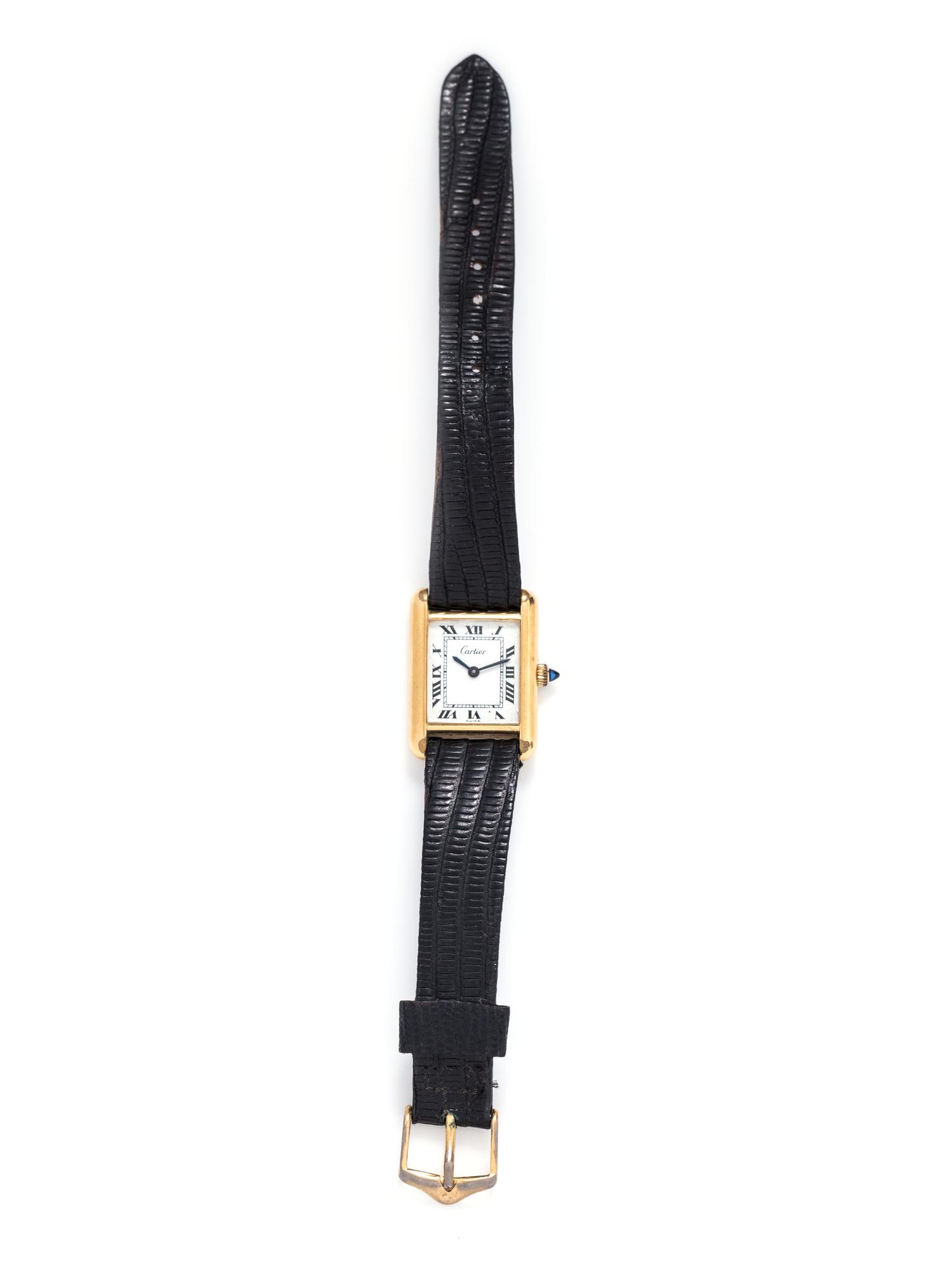 CARTIER, GOLD VERMEIL 'TANK' WRISTWATCH