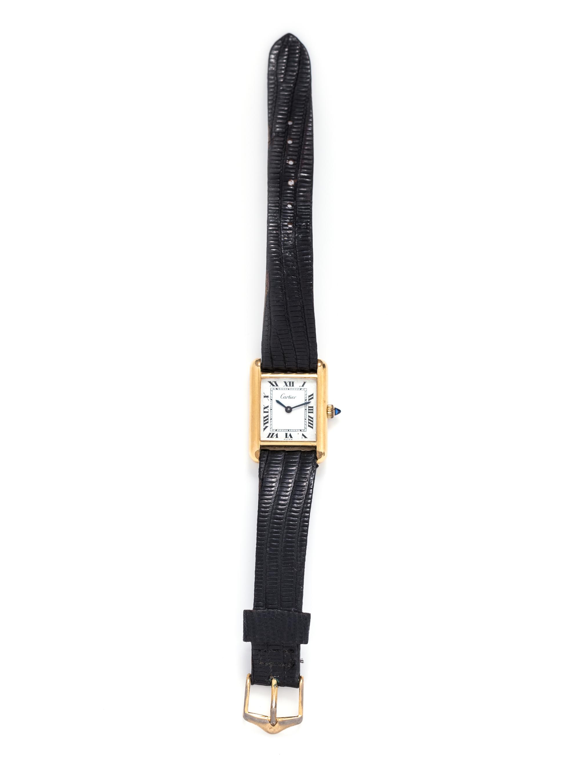 CARTIER, GOLD VERMEIL 'TANK' WRISTWATCH