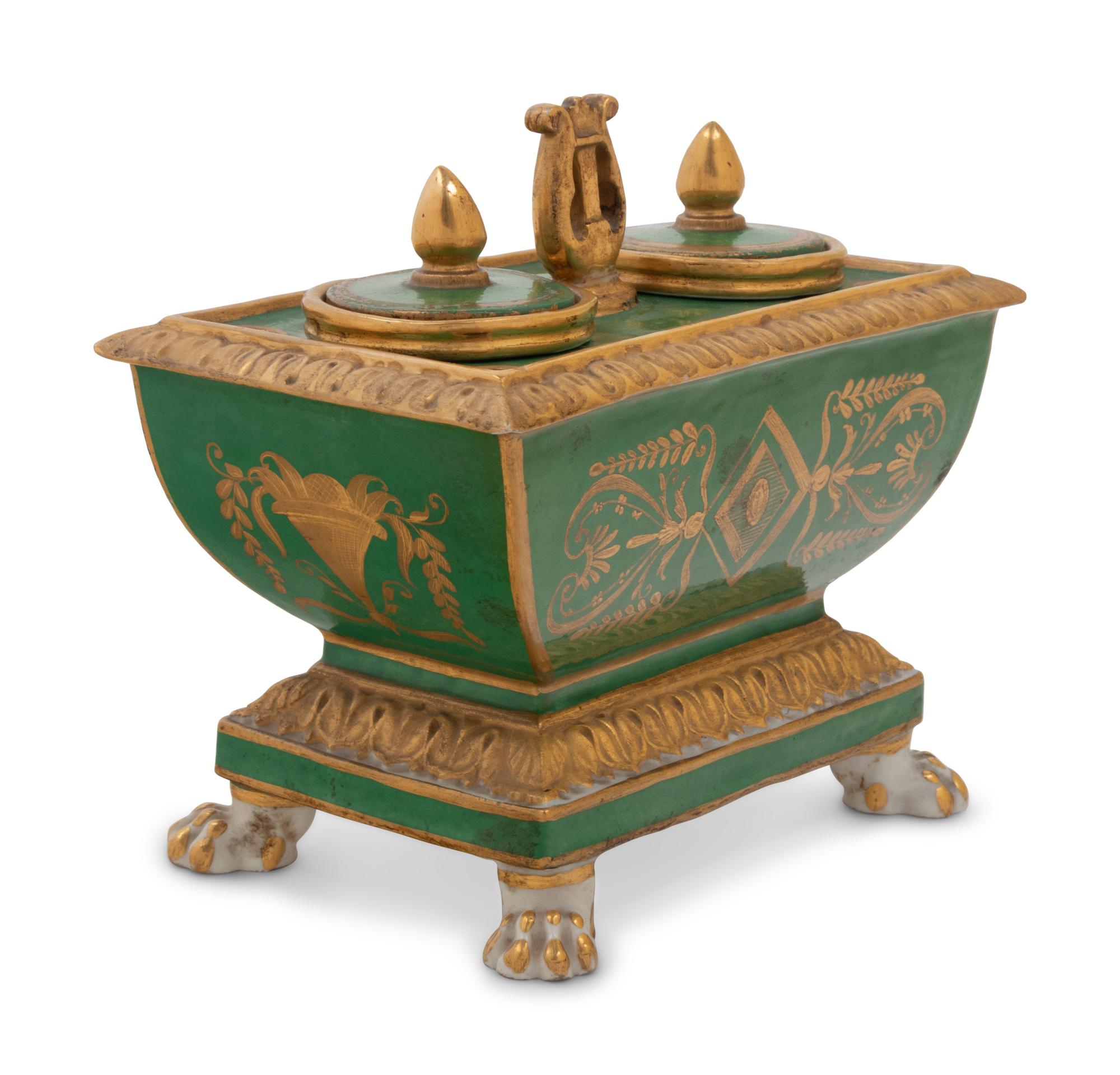 An Empire Style Paris Porcelain Inkwell