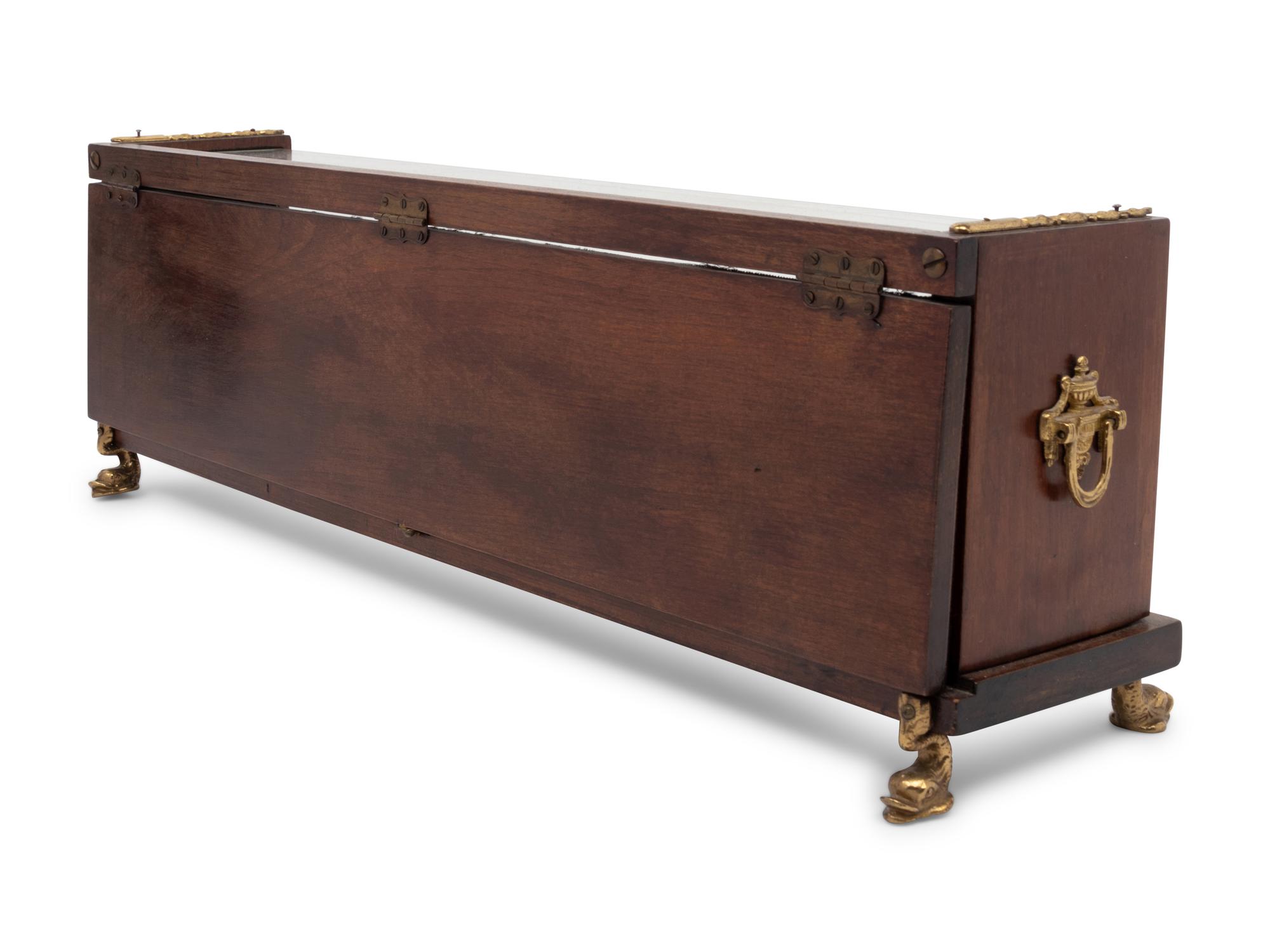 A Continental Gilt Metal Mounted Mahogany Vitrine Case