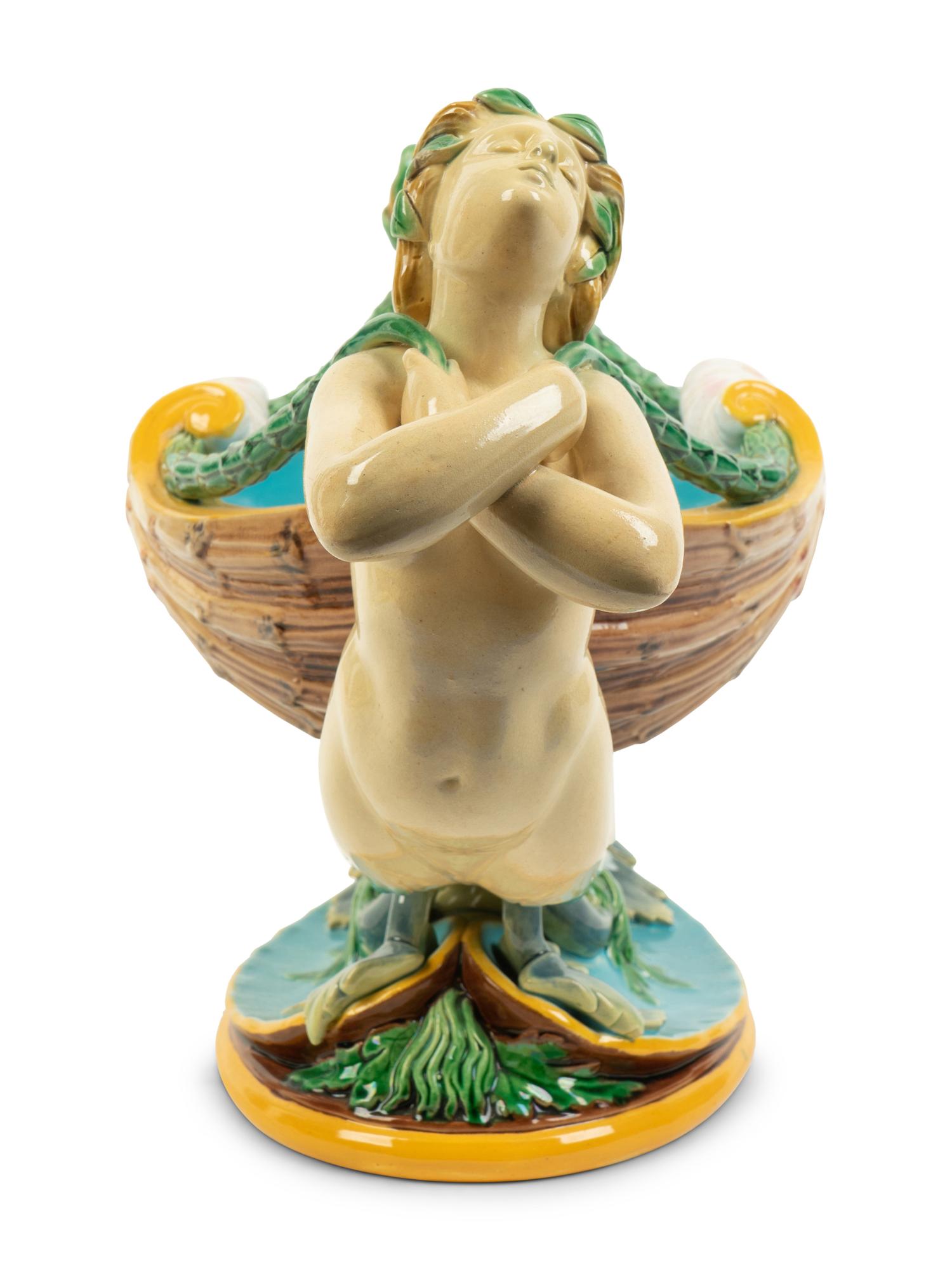 A Minton Majolica Figural Centerpiece — 19TH CENTURY