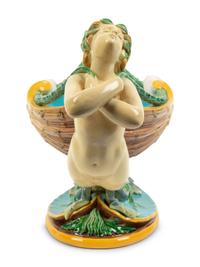 A Minton Majolica Figural Centerpiece — 19TH CENTURY