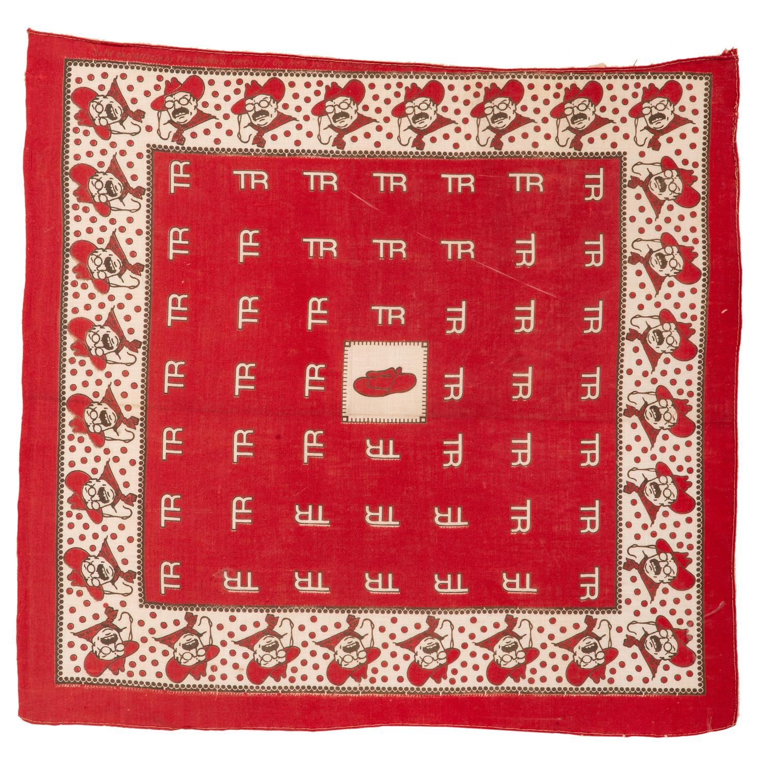 Theodore Roosevelt 1912 Campaign Bandanna Featuring Rough Rider Imagery