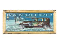 A Francisco Auto Heater Tin Lithograph Advertising Sign