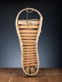 Apache Beaded Hide Cradle, with Doll