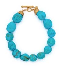 DENISE ROBERGE, HIGH KARAT YELLOW GOLD AND TURQUOISE NECKLACE