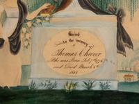 A Watercolor Memorial For Thomas Cheever, 19th Century