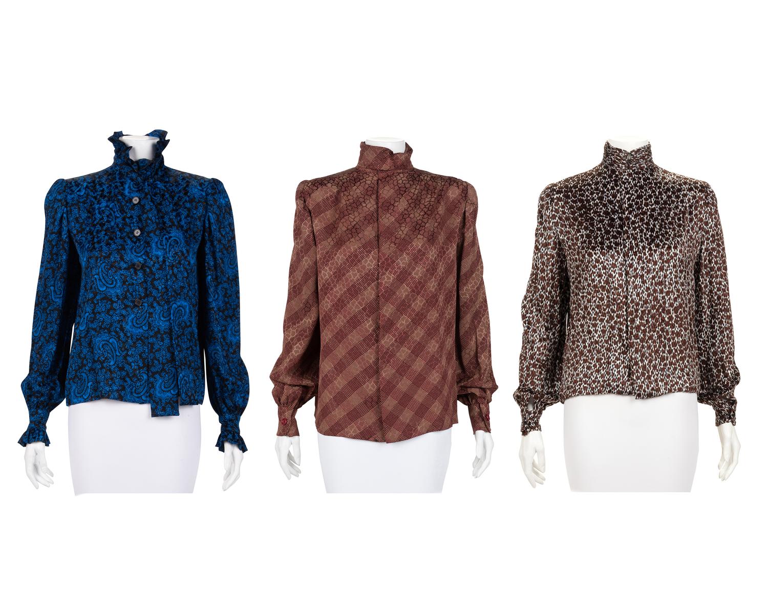 Three Givenchy Haute Couture Blouses, 1980-90s