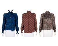 Three Givenchy Haute Couture Blouses, 1980-90s