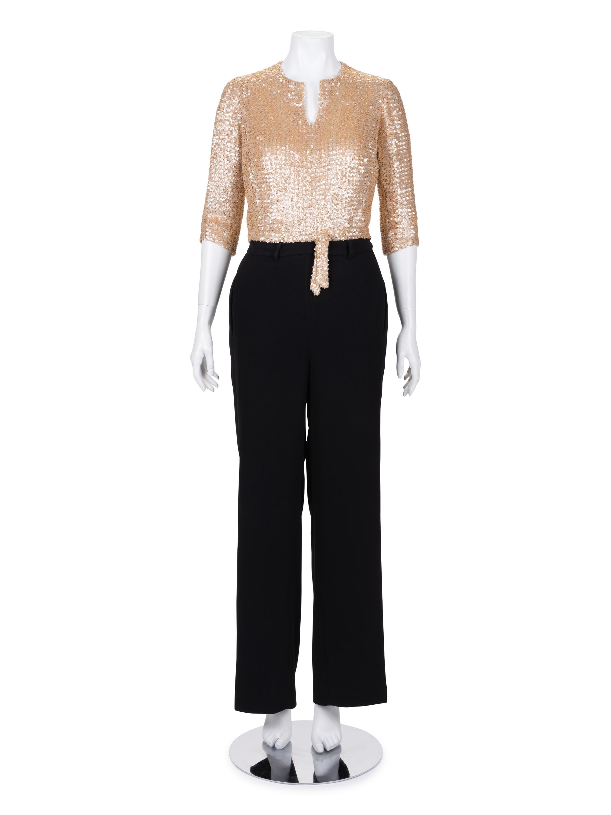 Chanel Haute Couture Sequined Top with Belt and One Pair of Pants, 1980-2000s