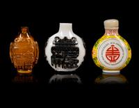 Three Chinese Glass Snuff Bottles
