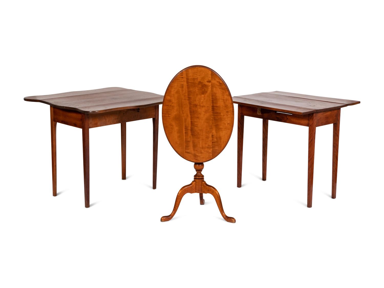 Two Pembroke Tables and a Tilt-Top Tea Table