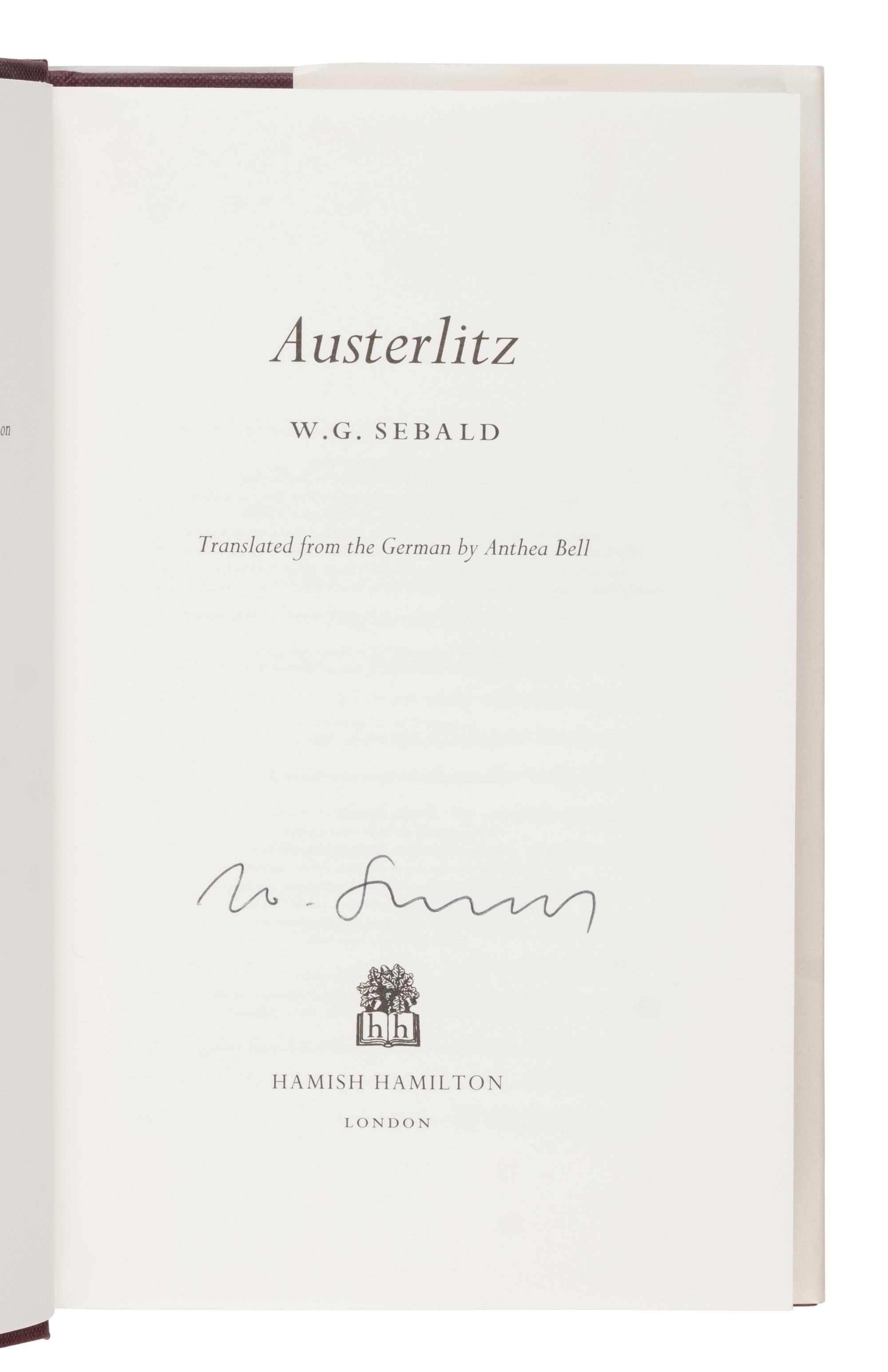 [Literature] Sebald, W.G. Group of 7 Titles