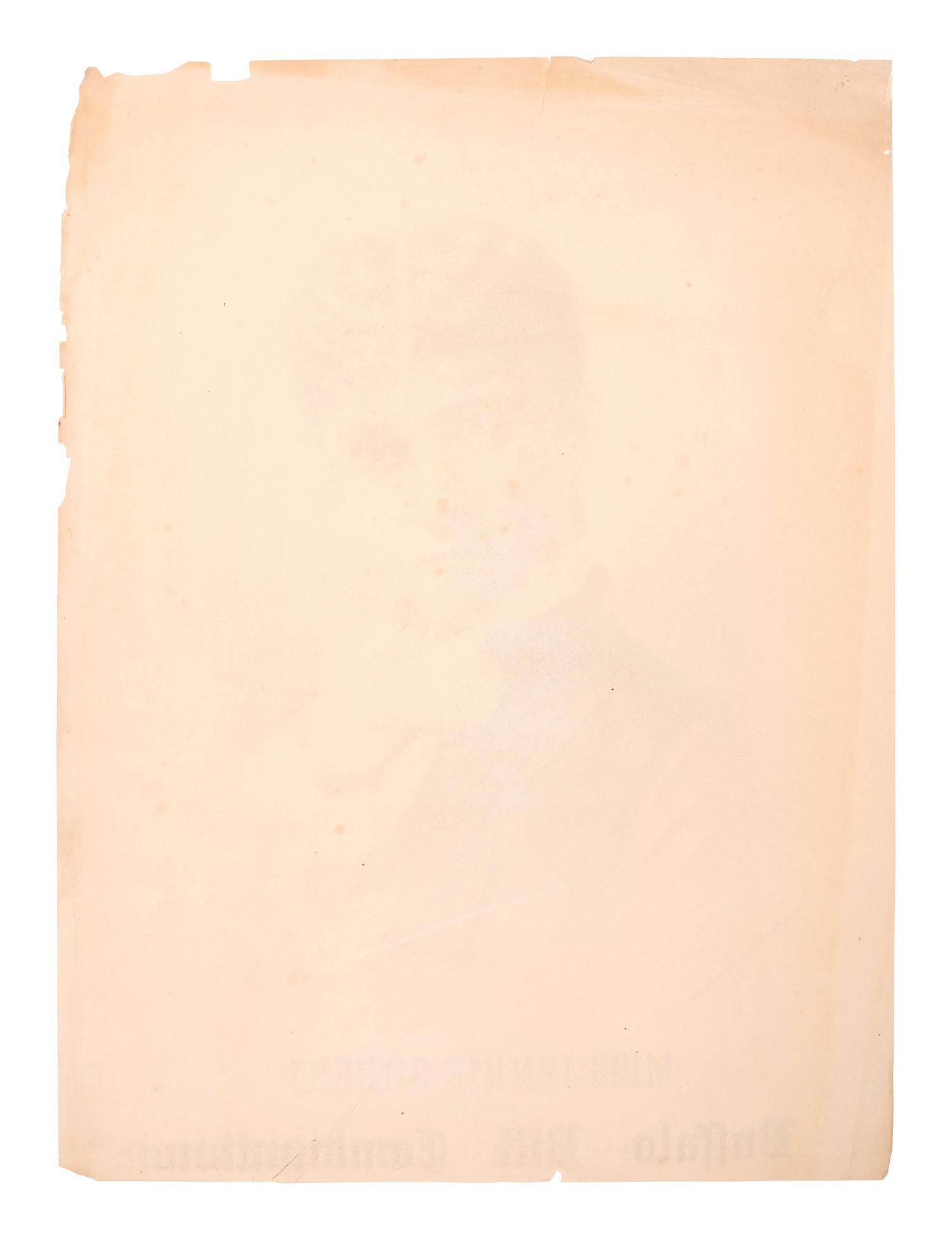 [WILD WEST SHOWS] -- [POSTER]. Miss Jennie Gilbert with the Buffalo Bill Combination . Cleveland, OH: W.J. Morgan & Co., ca 1870s-1880s.