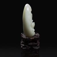 A Chinese pale celadon jade “mountain” depicting sages in landscape 青白玉山子 The jade 19th century or later ?????????