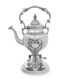 A Silver-Plate Kettle on Lampstand