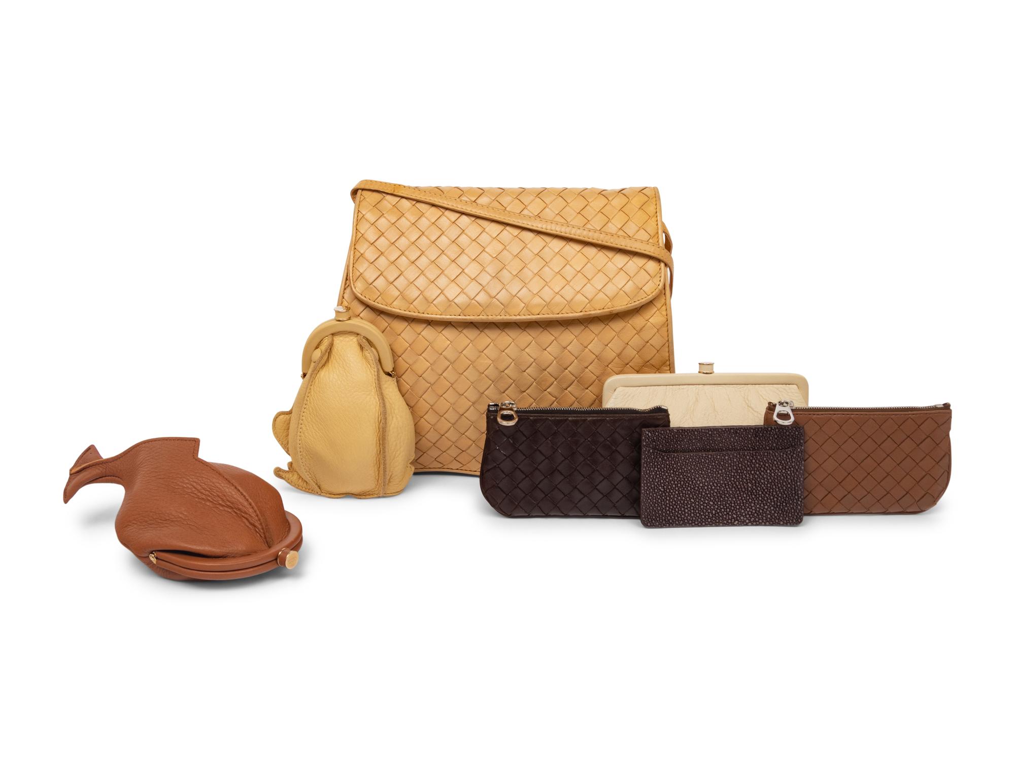 Six Bottega Veneta Accessories and One J. Markell Stingray Card Holder