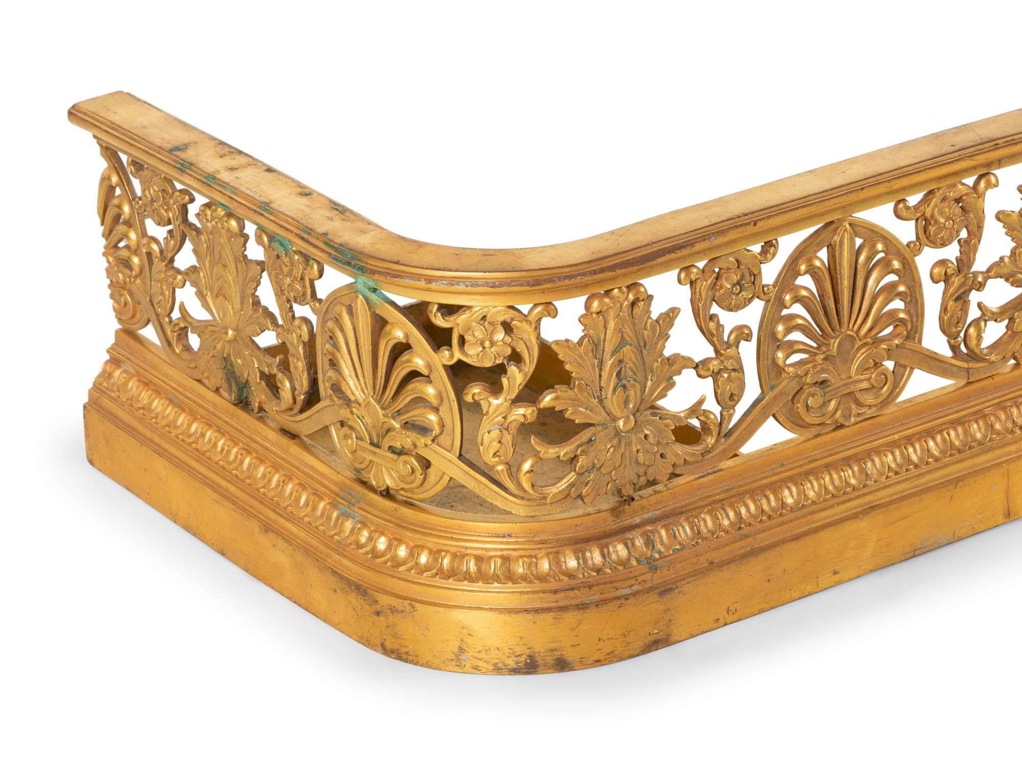 An Empire Style Gilt Bronze Fireplace Fender