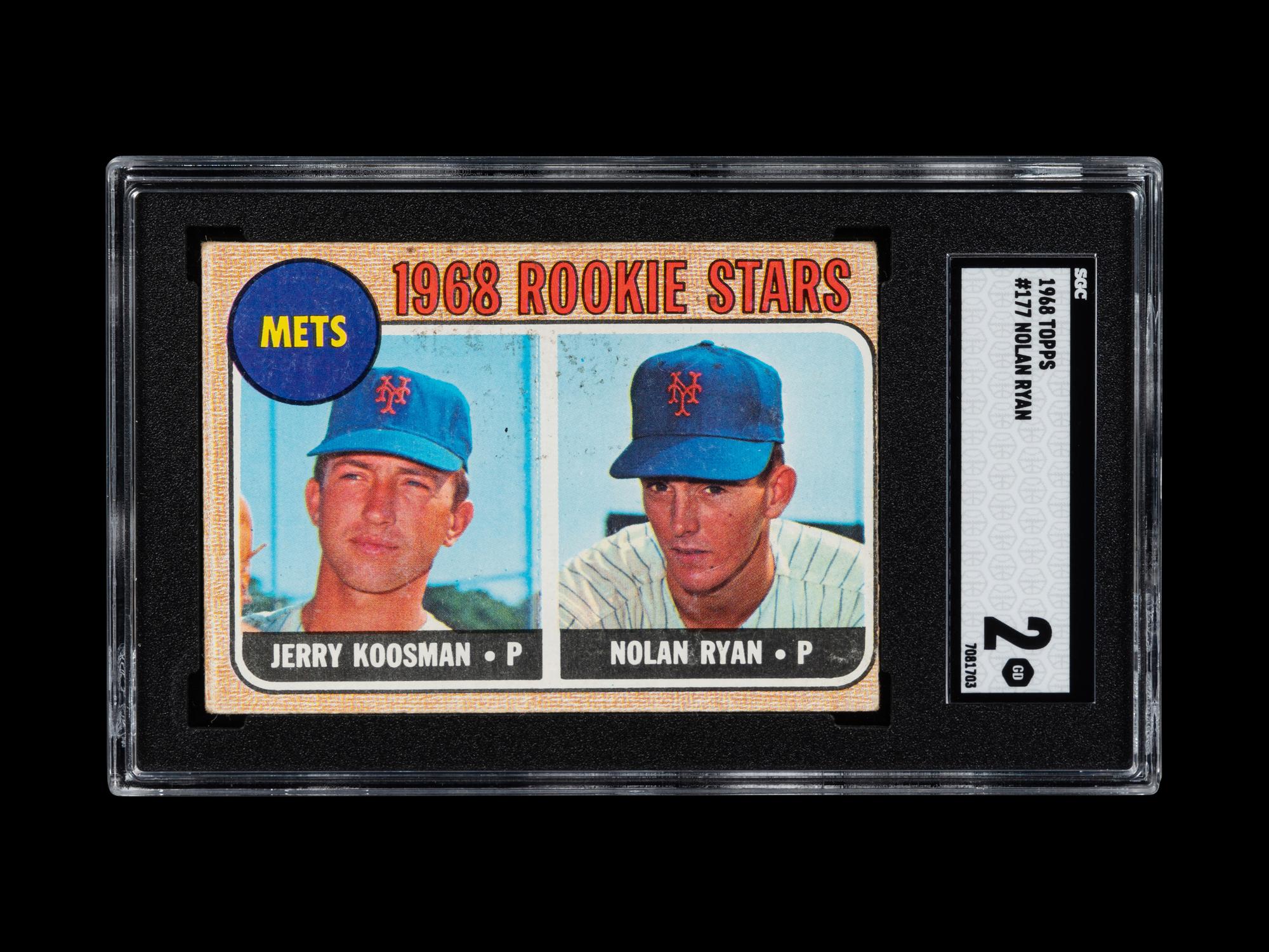 A 1968 Topps Nolan Ryan Rookie Baseball Card No. 177 (SGC 2 GOOD)