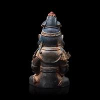 A Korean Polychrome Painted and Turquoise Inset Bronze Figure of a Bodhisattva, Joseon Period, Early 17th Century 十七世紀朝鮮王朝 銅嵌寳坐佛