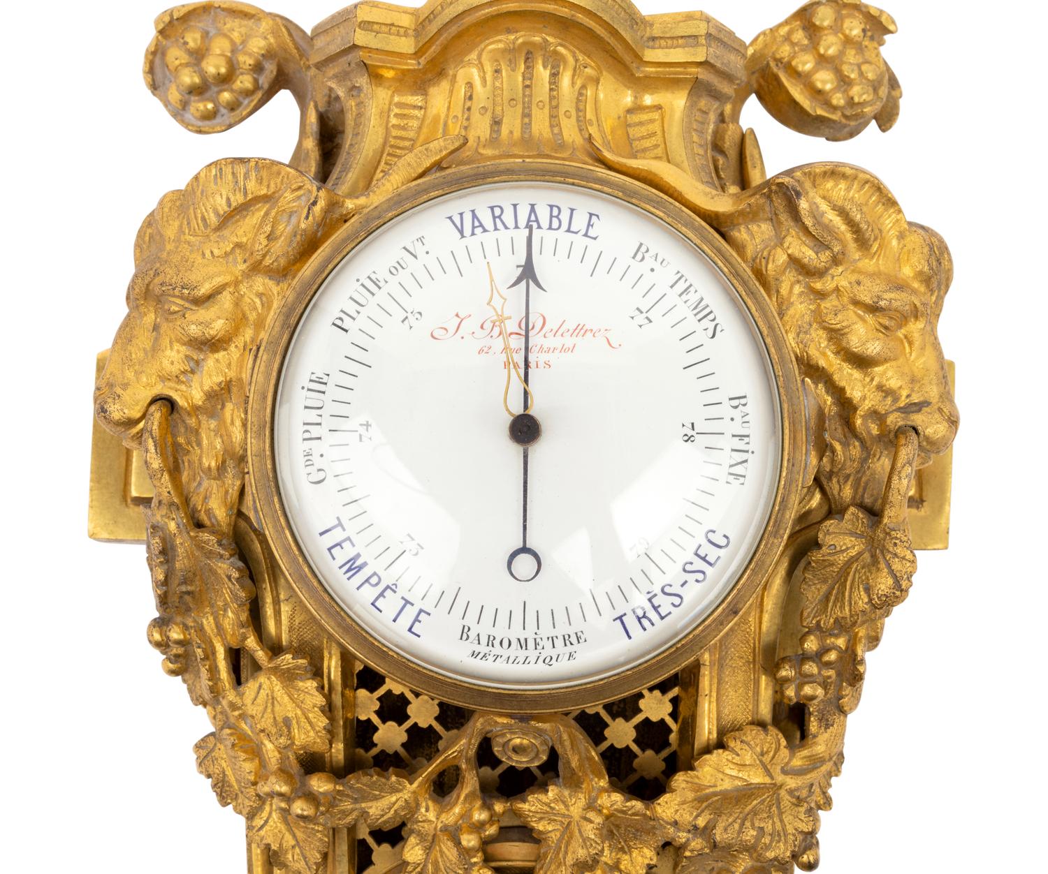 A Louis XVI Style Gilt Bronze Barometer