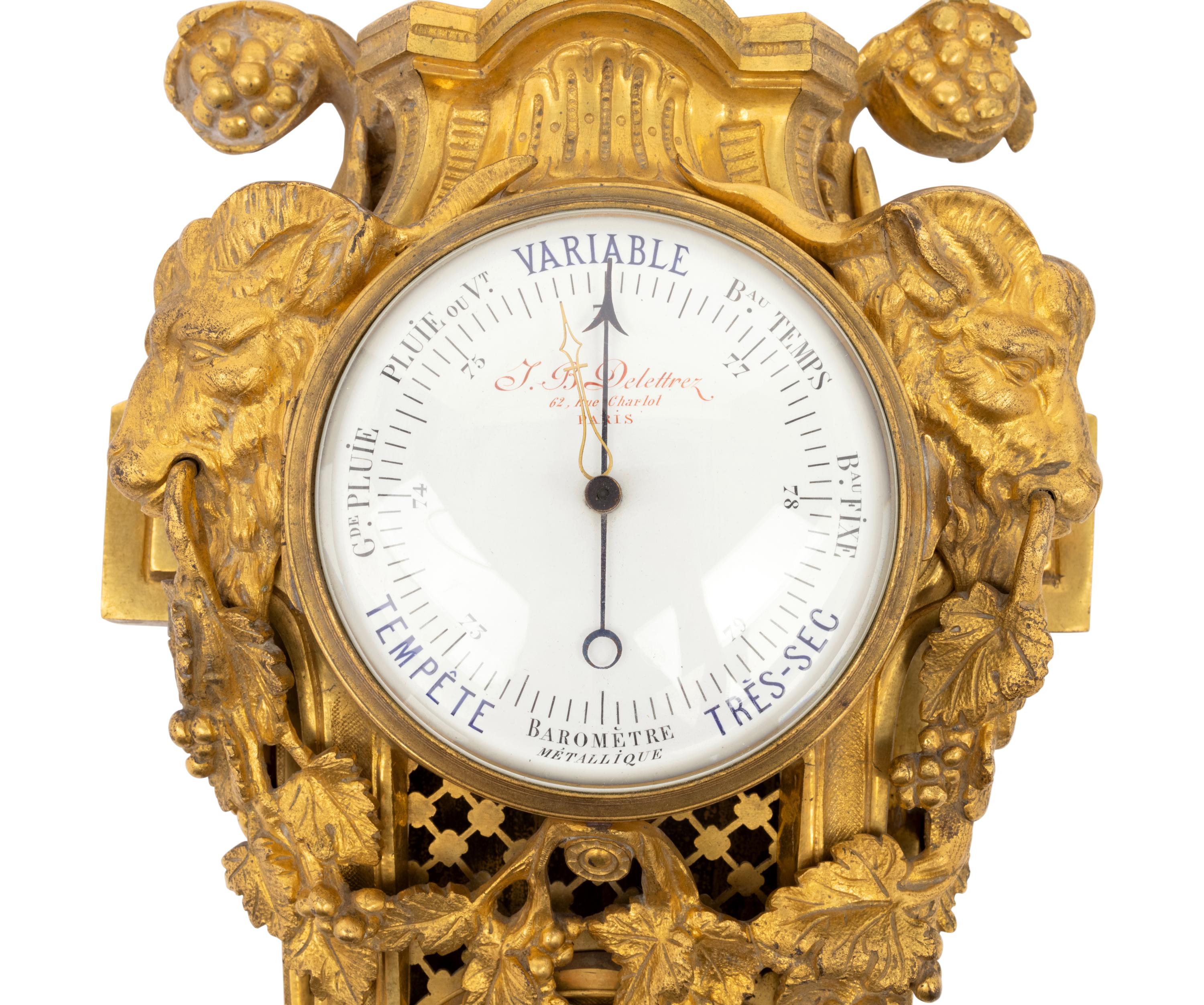 A Louis XVI Style Gilt Bronze Barometer