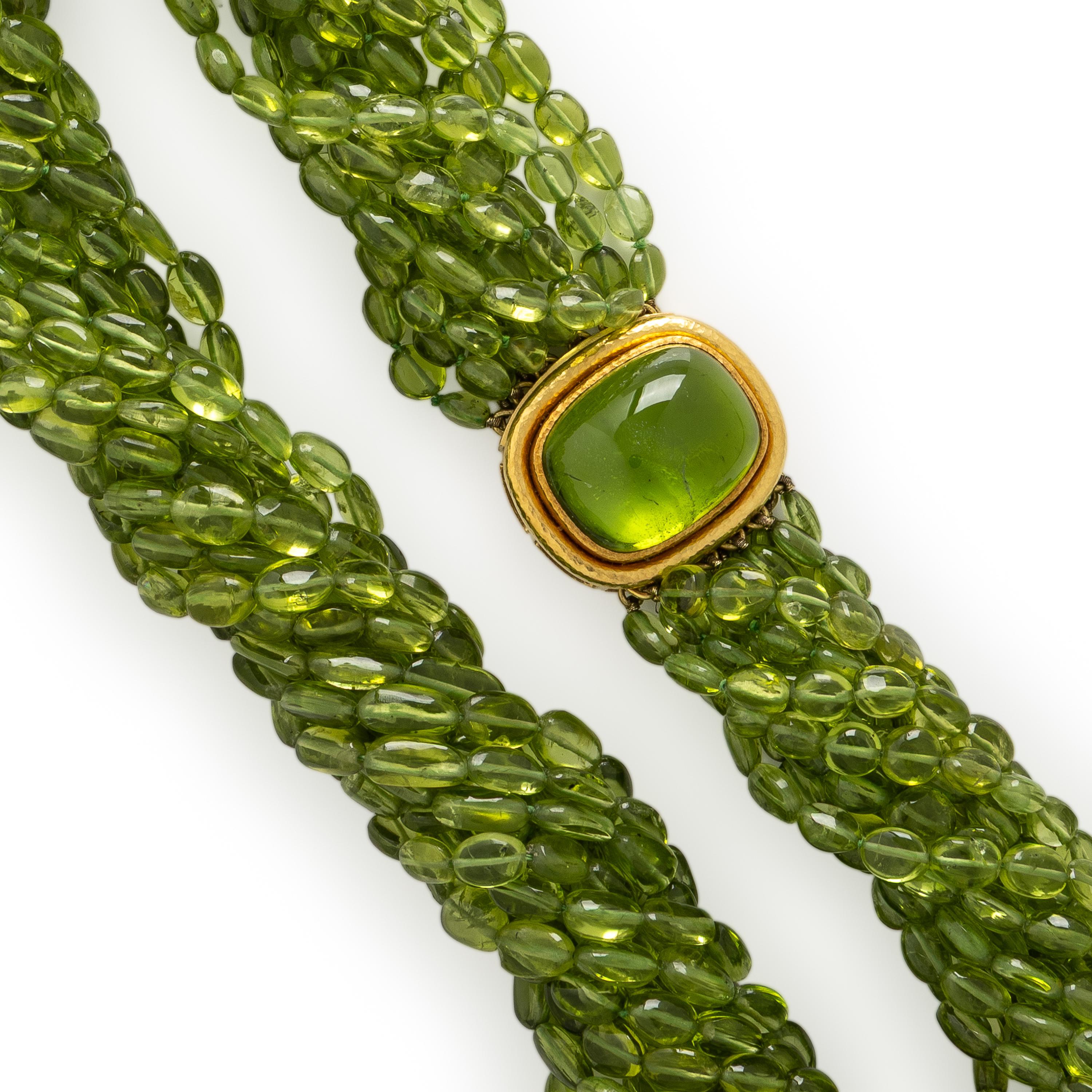Elizabeth Locke, Peridot Torsade Necklace