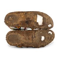 Sioux Beaded Hide Moccasins, with Horse Tracks