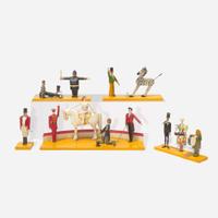 Roger Guit (French, 1899-1978) A Group of Five Carved and Painted Circus Act Dioramas