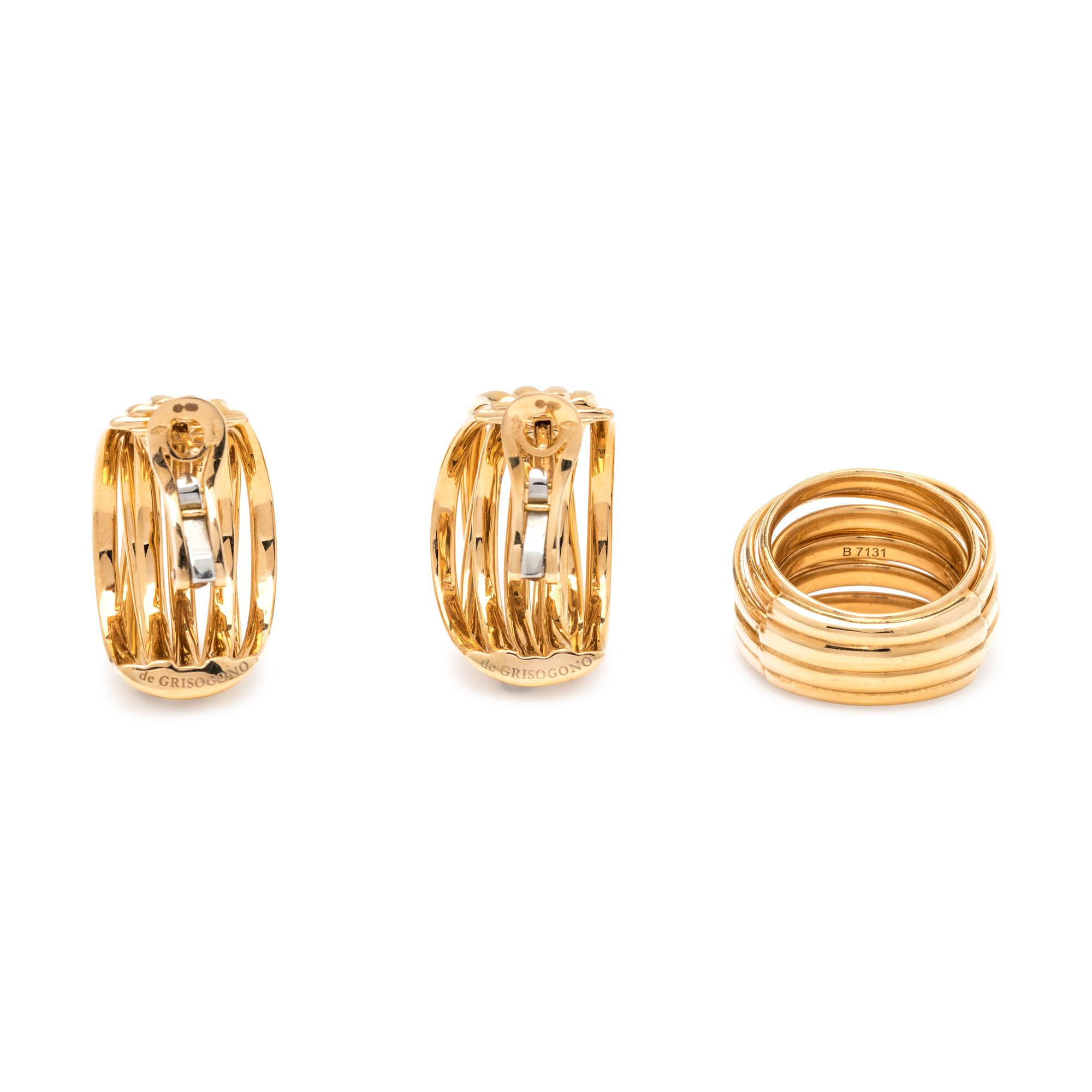 DE GRISOGONO, YELLOW GOLD 'ALLEGRA' SET