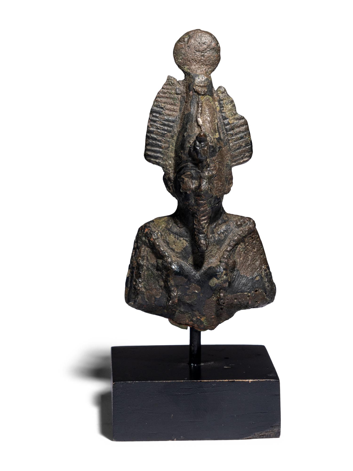 An Egyptian Bronze Bust of Osiris