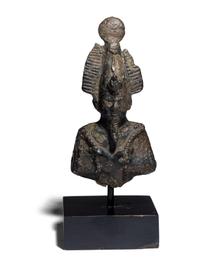 An Egyptian Bronze Bust of Osiris