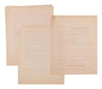 [FRANK LLOYD WRIGHT] -- [RESIDENCE SPECIFICATIONS]. 2 carbon typescripts of residential building specifications, comprising: