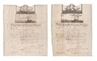 [SHIP’S PASSPORTS]. MONROE, James (1758-1831), Fifth U.S. President. Partially engraved document accomplished in manuscript, signed (“James Monroe"), as President and "Richard Rush" as acting Secretary of State, countersigned by "simon Theus Coll."[Washington], 16 July 1817.