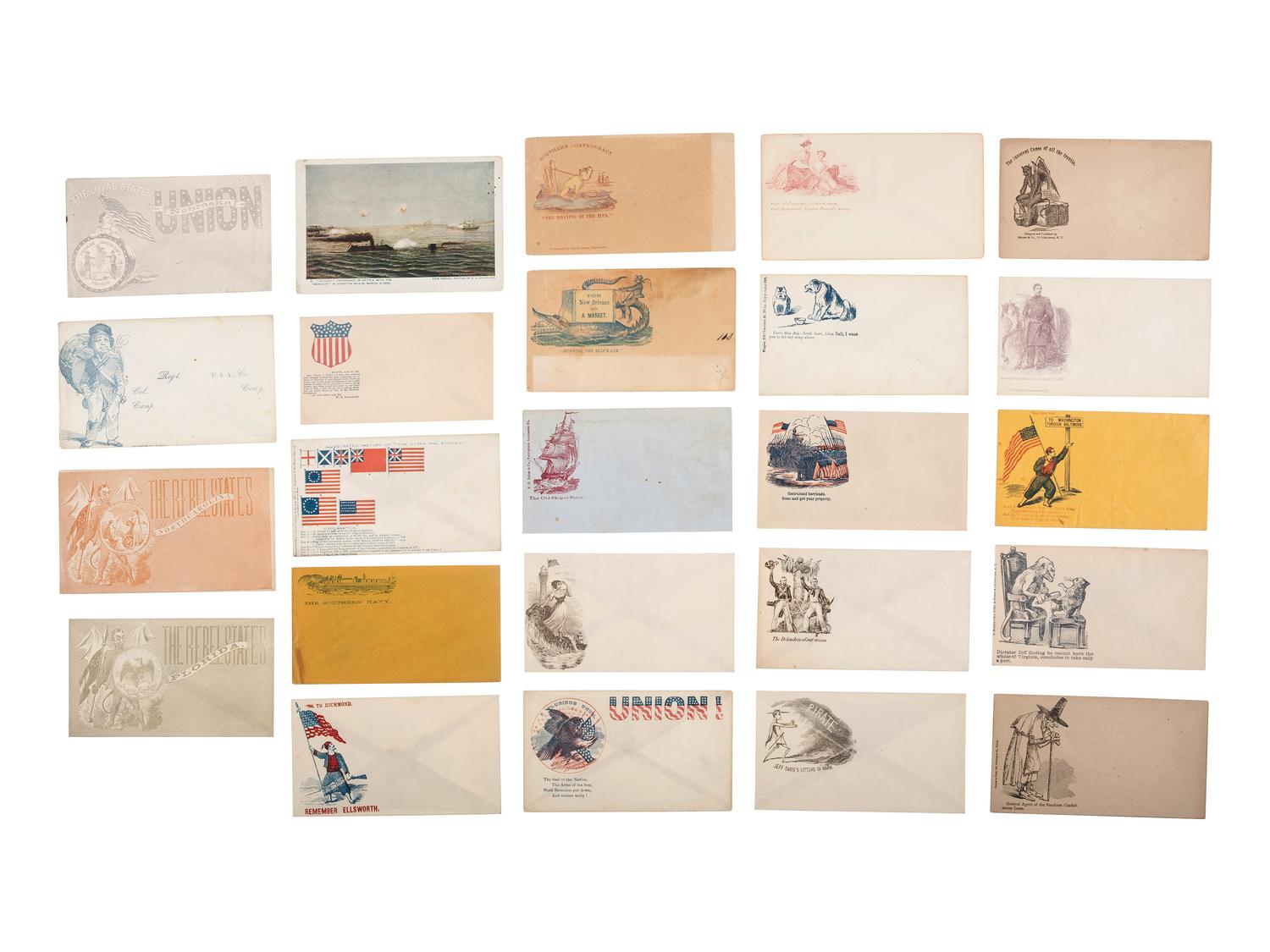[CIVIL WAR]. A group of 24 patriotic covers, comprising: