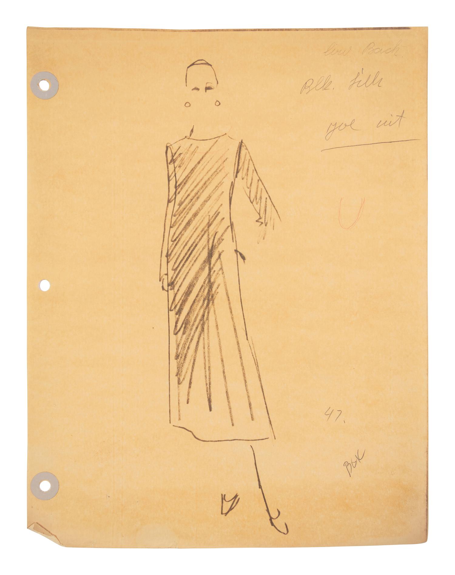 A Large Group of Norell Fashion Sketches