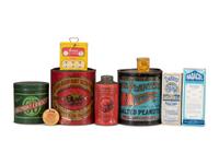 Nine Advertising Tins and Boxes