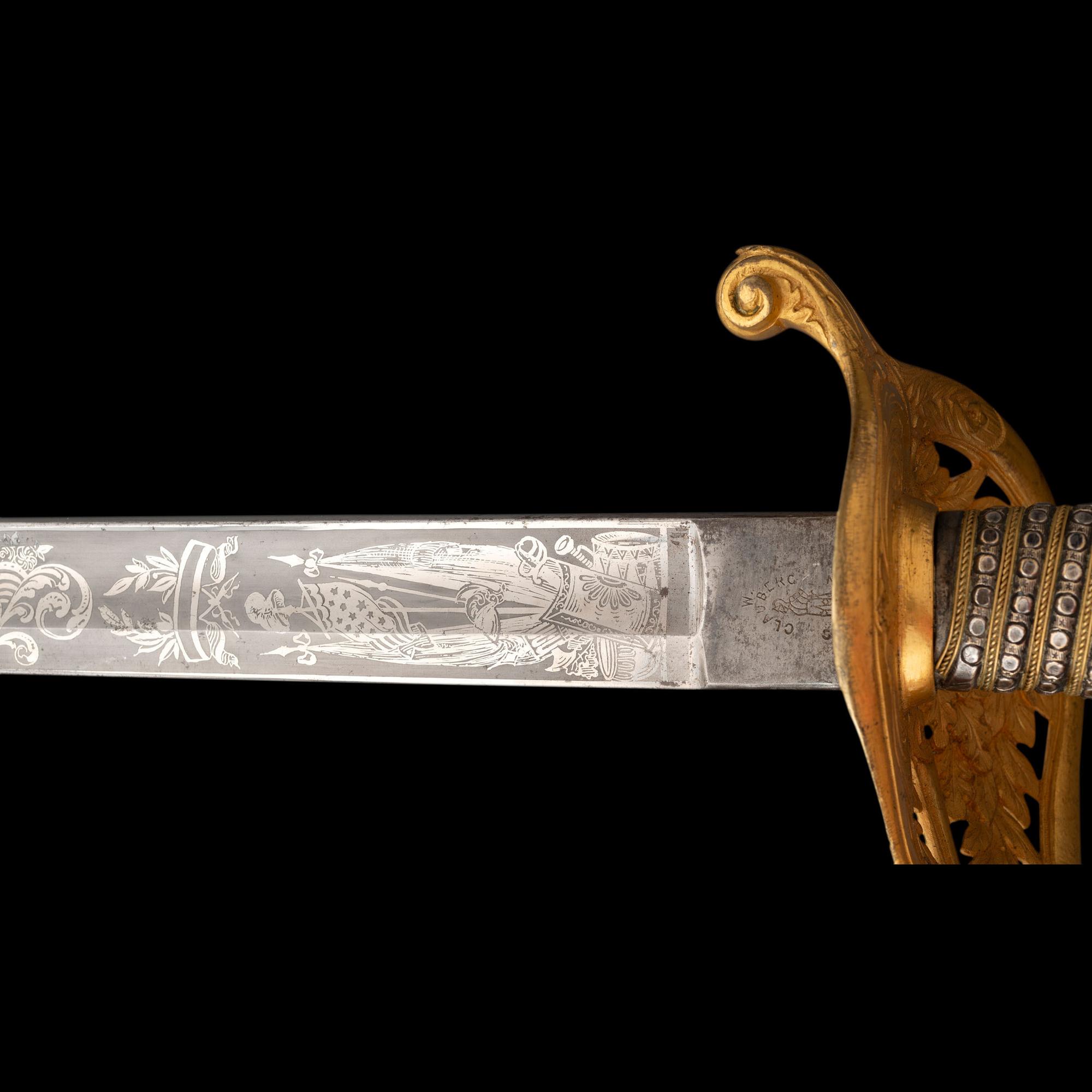 Outstanding Published Clauberg US Model 1850 Officer's Sword of Lt. Thomas McClure, 7th NY Heavy Artillery - KIA at Cold Harbor