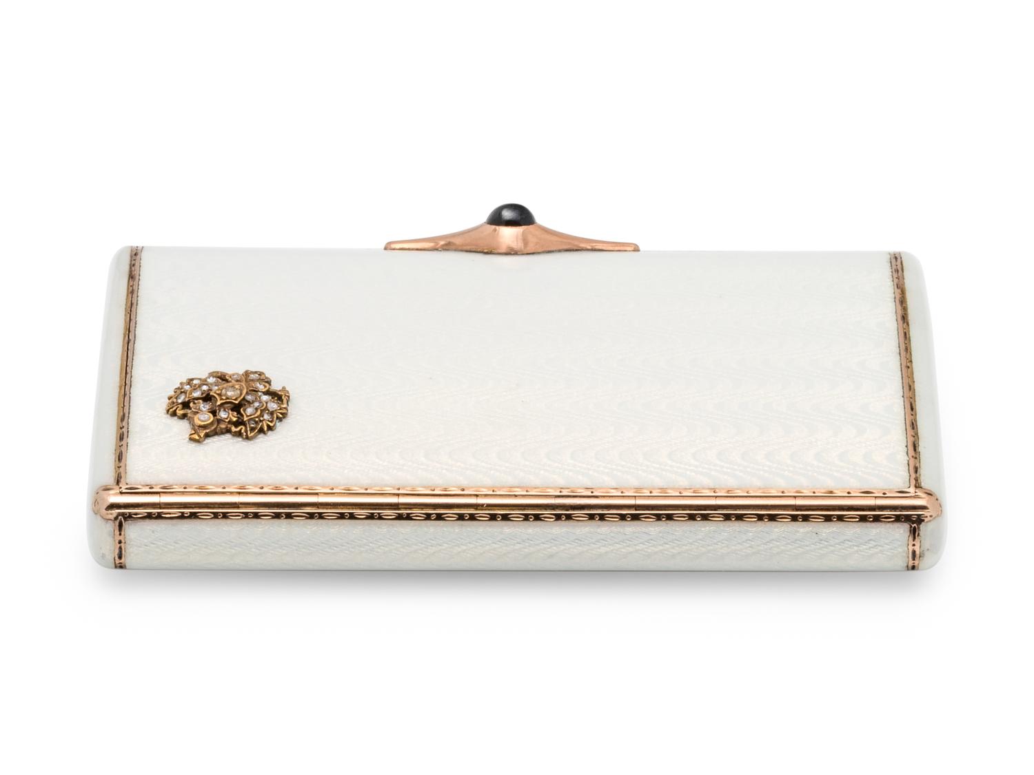 A Russian Silver, Gold and Guilloché Enamel Cigarette Case