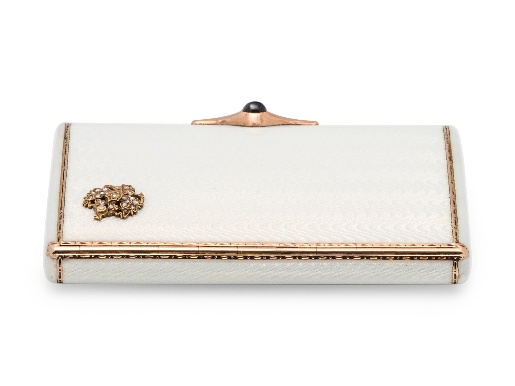 A Russian Silver, Gold and Guilloché Enamel Cigarette Case