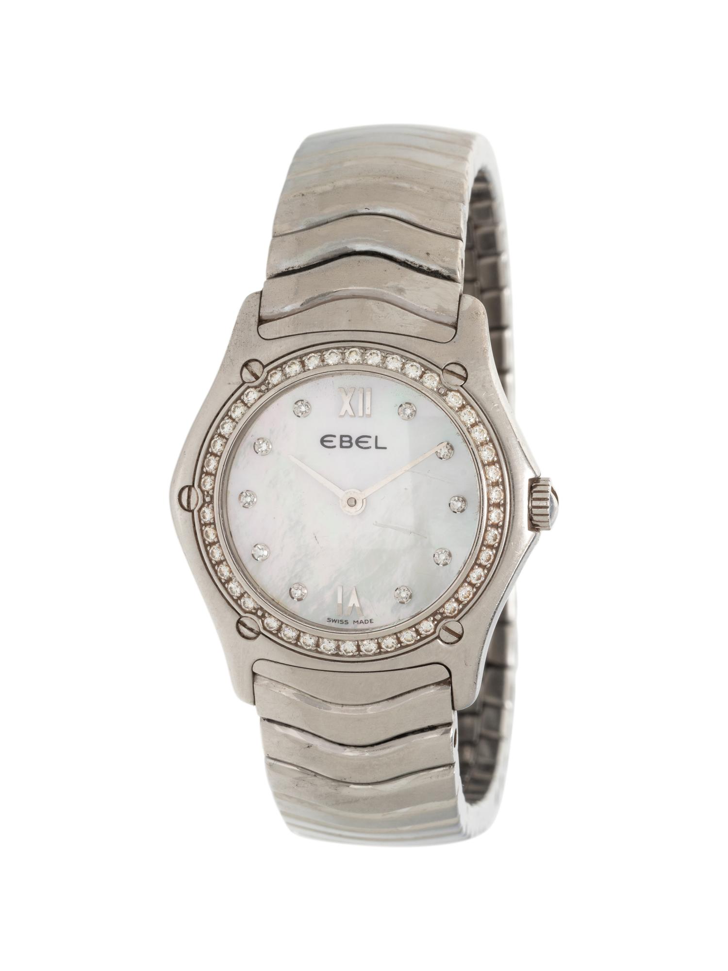 EBEL, STAINLESS STEEL AND DIAMOND 'WAVE' WATCH