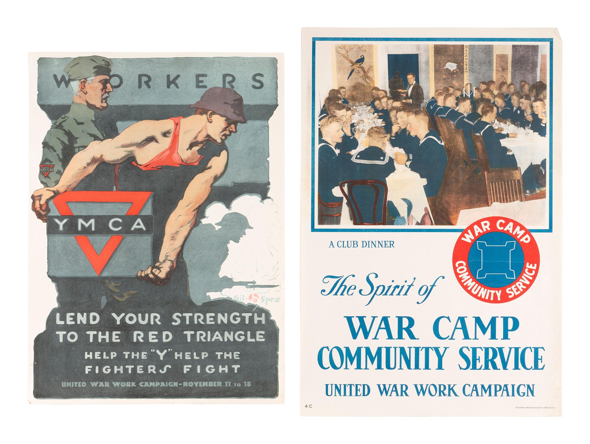[WORLD WAR I]. A group of 9 posters advertising the United War Work Campaign of 1918, comprising: