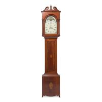 A Southern Federal Inlaid Mahogany and Satinwood Tall Case Clock
