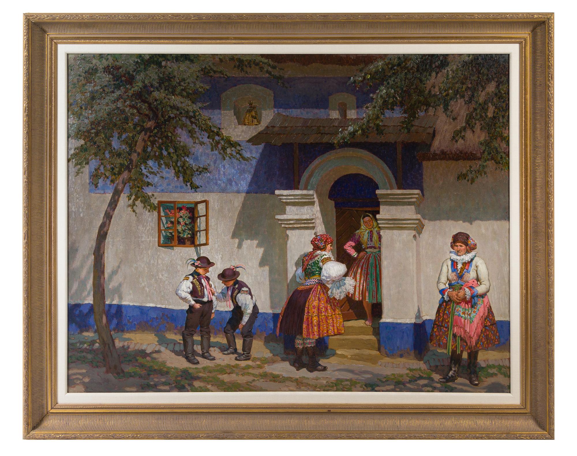 Vaclav Maly, (Czech, 1874-1935), Outside the Inn