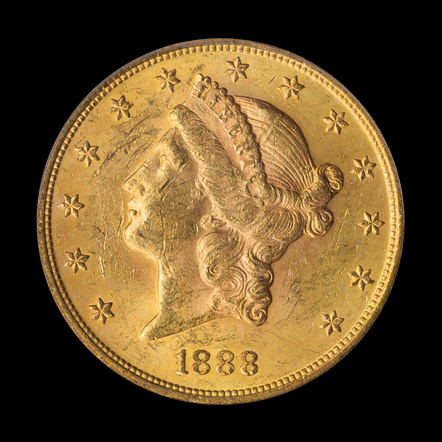 A United States 1888-S Liberty Head $20 Gold Coin