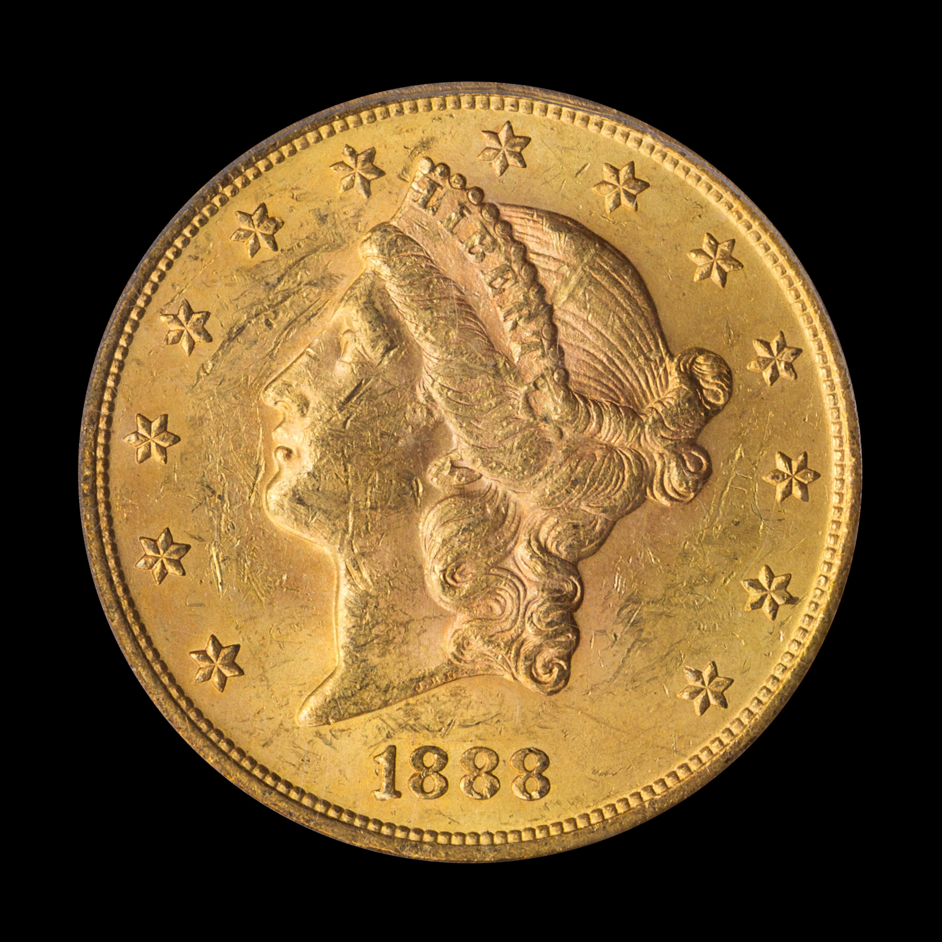 A United States 1888-S Liberty Head $20 Gold Coin