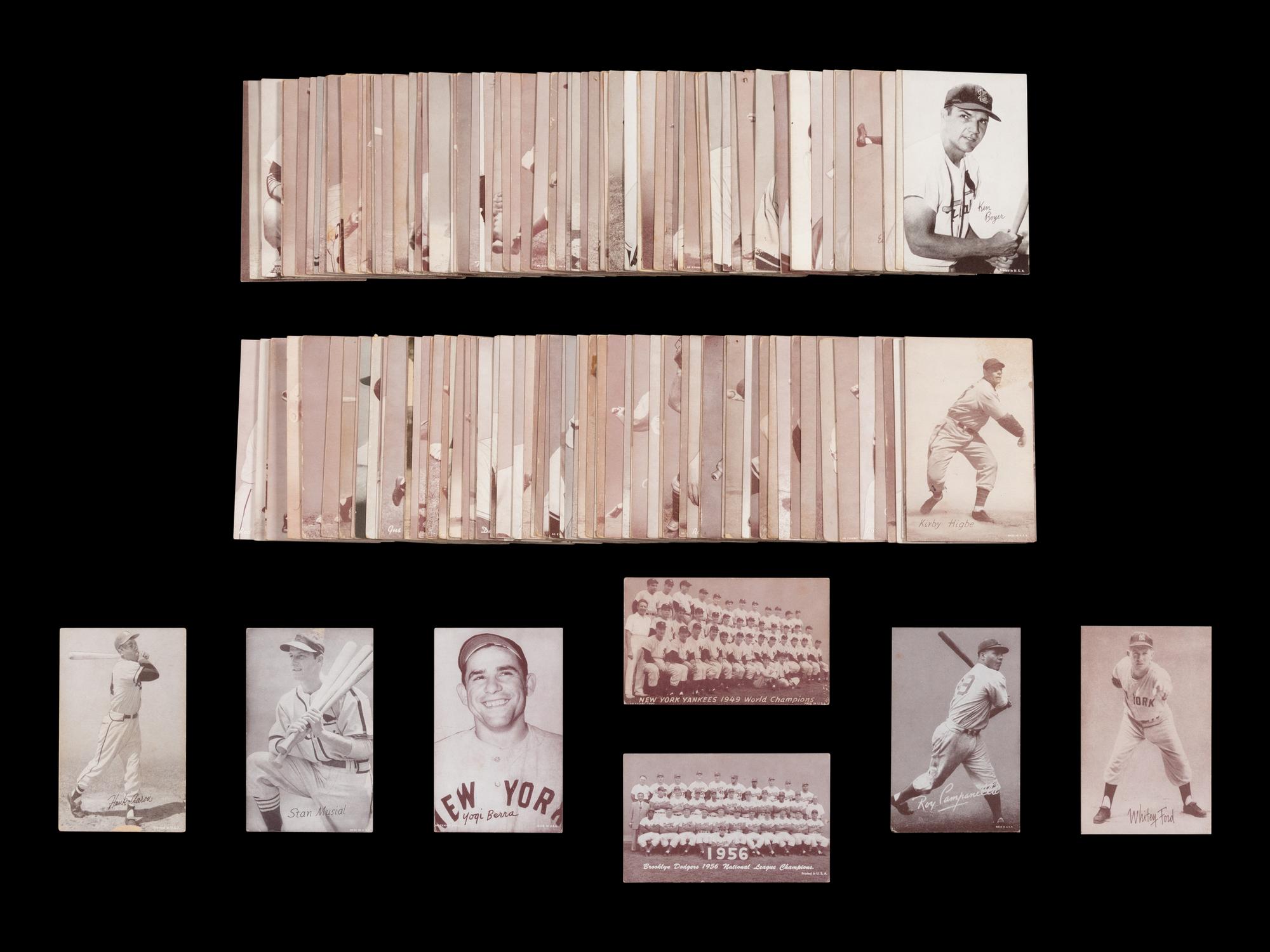 A Collection of Over 165 1947-66 Baseball Exhibit Cards Including Multiple Hall of Famers