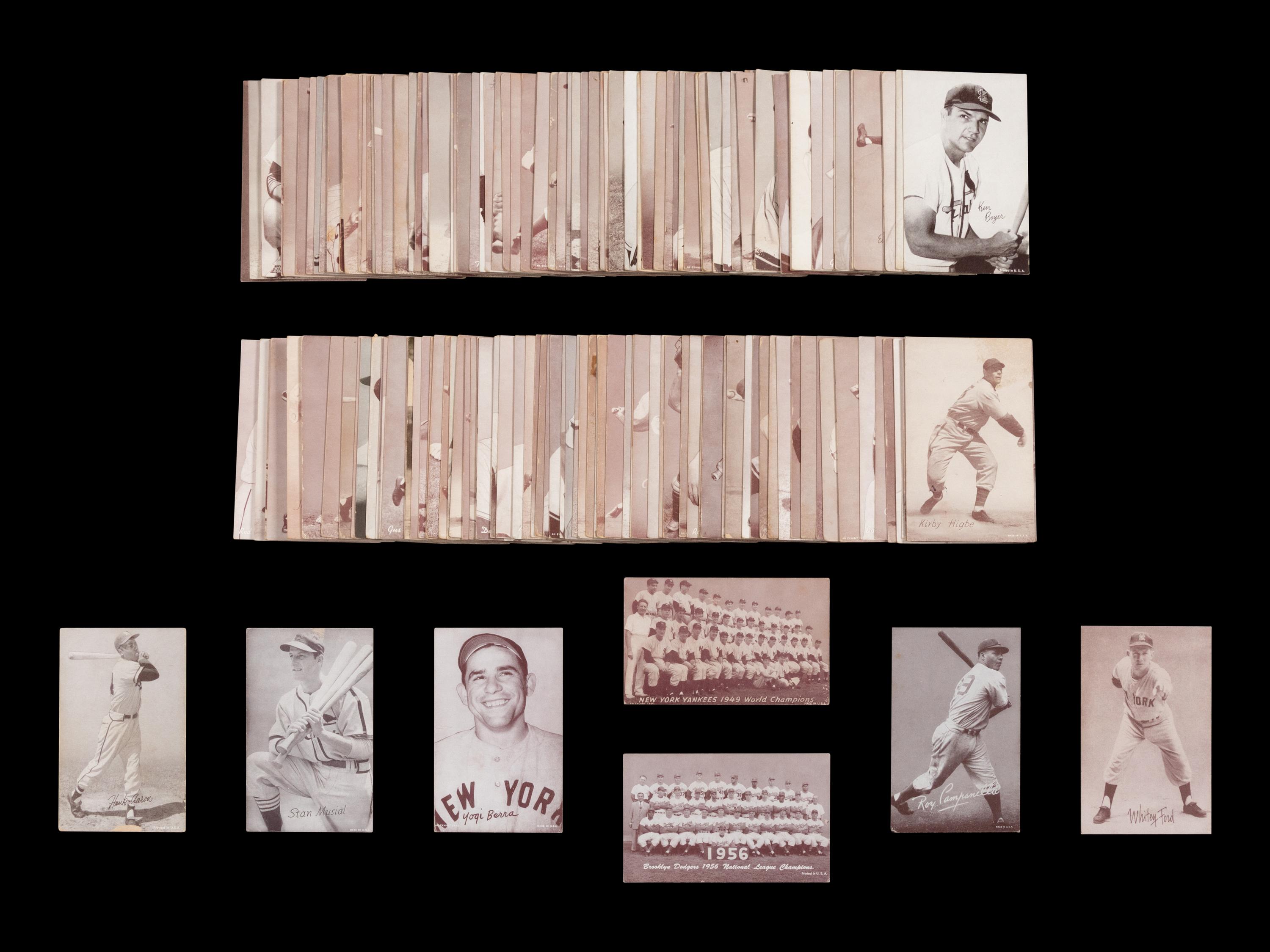 A Collection of Over 165 1947-66 Baseball Exhibit Cards Including Multiple Hall of Famers